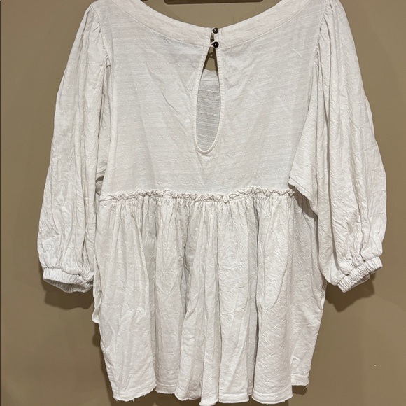 Free People White Short Romper with Balloon Sleeves - Picture 6 of 8